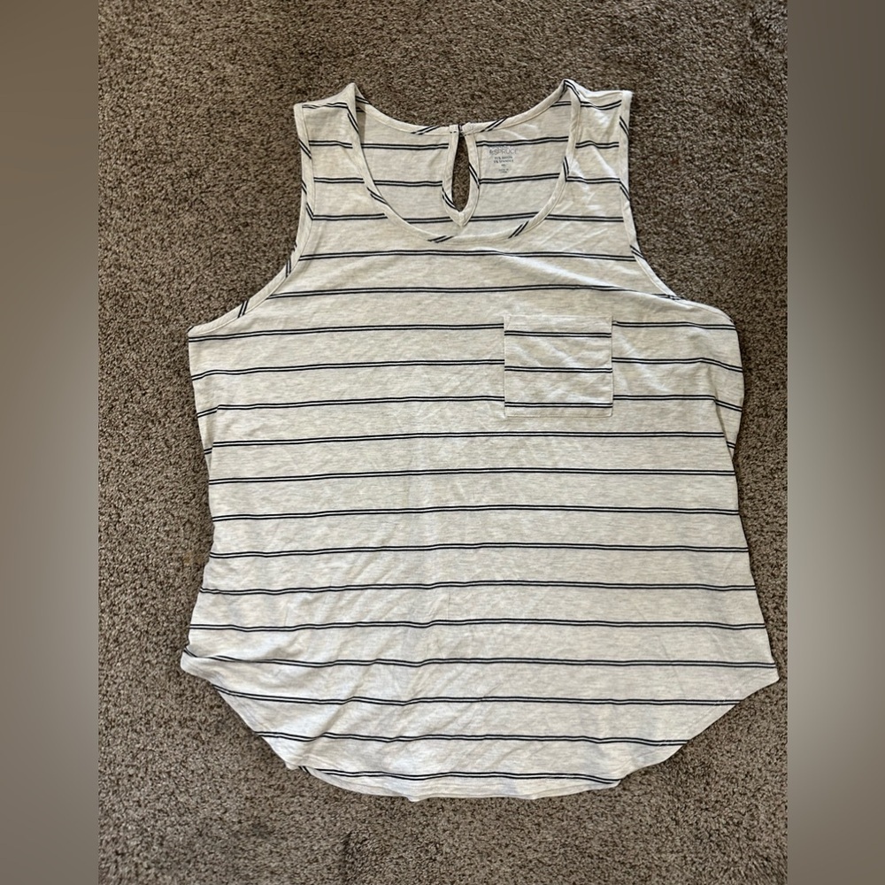 Market & Spruce Black and White Striped Tank Top - Picture 4 of 6